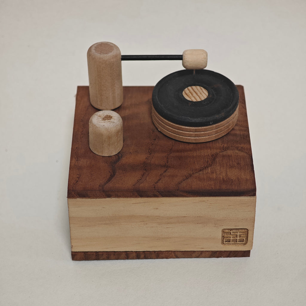 Mini Wooden Gramophone Toy – Vintage Record Player Design