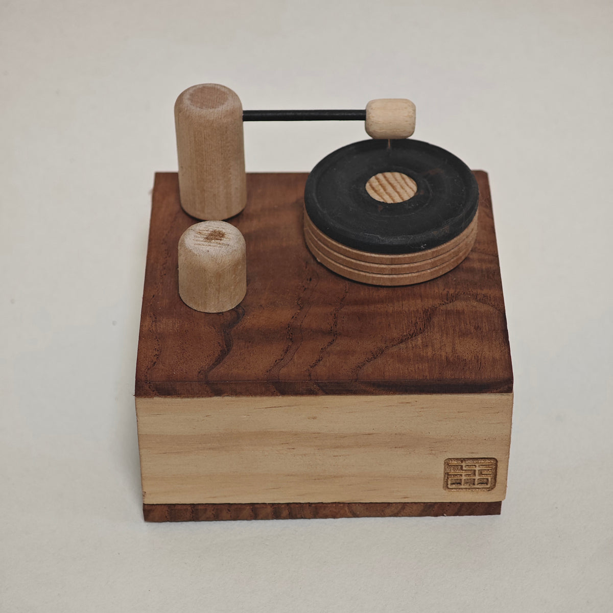 Mini Wooden Gramophone Toy – Vintage Record Player Design